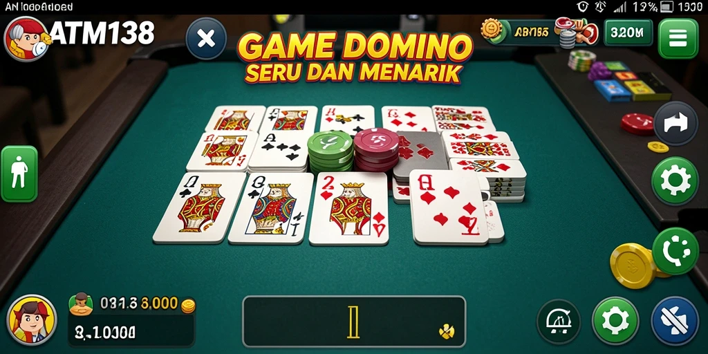 Tampilan gameplay seru dari ATM138 dengan domino klasik.