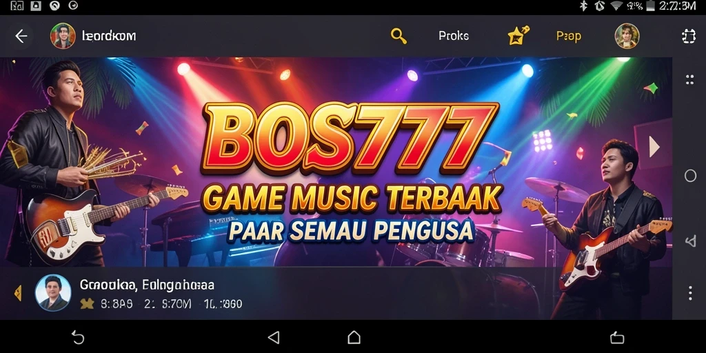 Tampilan screenshot utama BOS777 yang menunjukkan pengguna bernyanyi dengan penuh semangat.