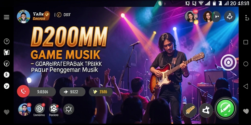 Screenshot gameplay D200M menampilkan keseruan bermain musik bersama teman.