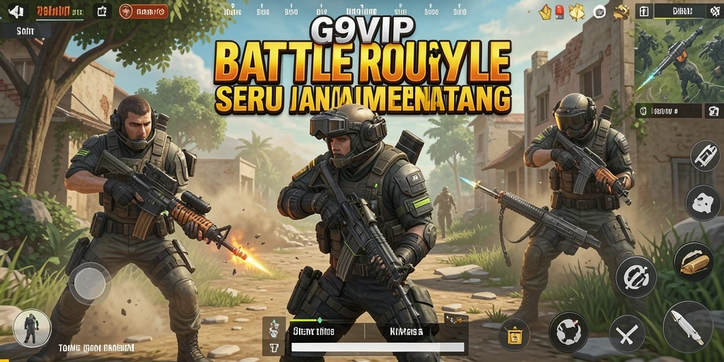 Tampilan gameplay G9VIP dengan aksi Battle Royale yang seru.