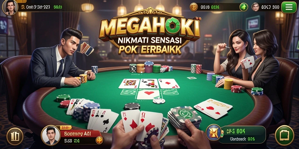 Tampilan menarik dari gameplay Poker di MEGAHOKI.