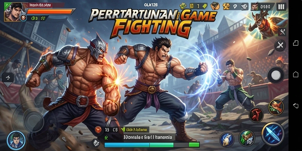 Tampilan gameplay OLX128 yang seru dan mendebarkan dalam pertarungan.