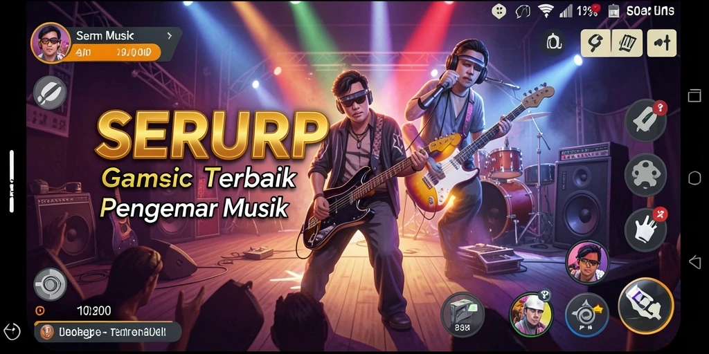 Tampilan gameplay SERURP yang menarik dan menyenangkan saat bermain musik.
