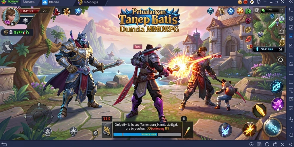 Tampilan screenshot gameplay yang seru di dunia MMORPG.